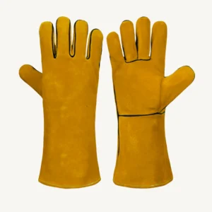 Cow Split Leather Welder Gloves With Piping