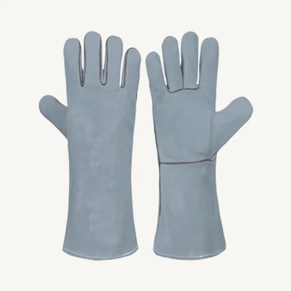 Cow Split Leather Welder Gloves With Piping - Image 3